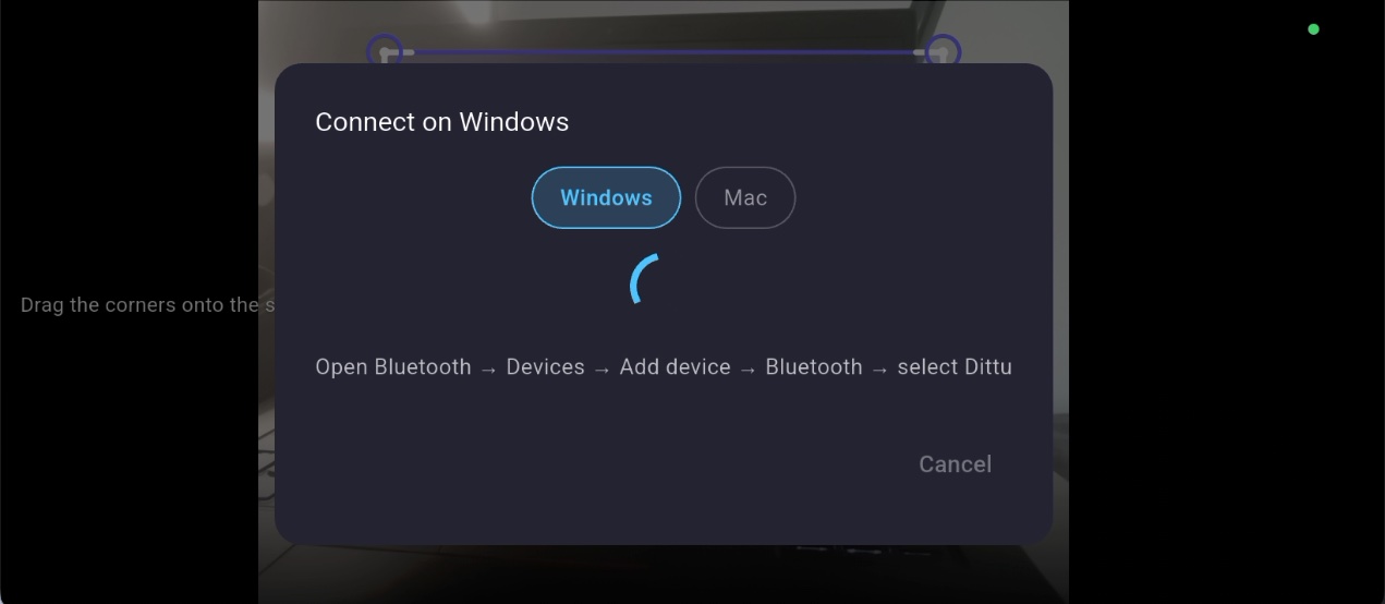 Connect on Windows or Mac Bluetooth pairing dialog
